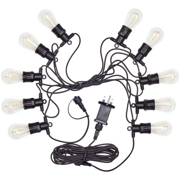 Smart Garden vintage festoon string lights warm white 9.5m, imported from the UK