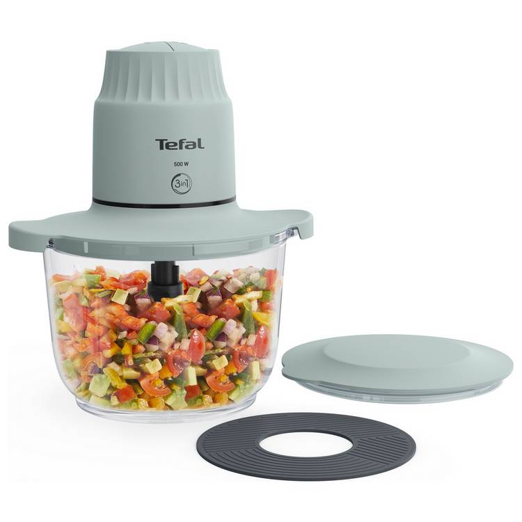 Tefal Choppeo XXL turquoise chopper with 2000ml glass bowl - British product