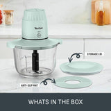 Tefal Choppeo XXL turquoise chopper with 2000ml glass bowl - British product
