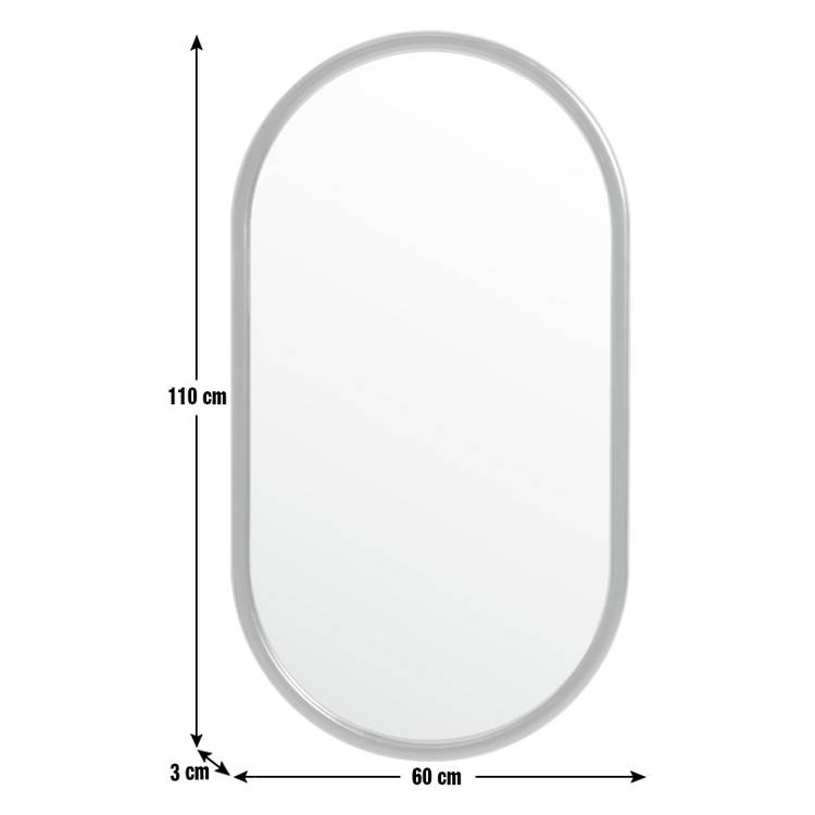Habitat black pill wall mirror 110x60cm, imported from the UK