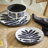 Argos Habitat Leaf 12 Piece Stoneware Dinner Set - Black & White- Buy online at McGrocer