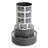 Habitat 12 piece stoneware dinner set in black and white leaf pattern, imported from the UK