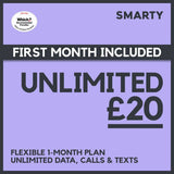 Argos SMARTY Unlimited Pre-loaded Pay As You Go SIM Card- Buy online at McGrocer