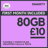 Argos SMARTY 80GB Pre-loaded Pay As You Go SIM- Buy online at McGrocer