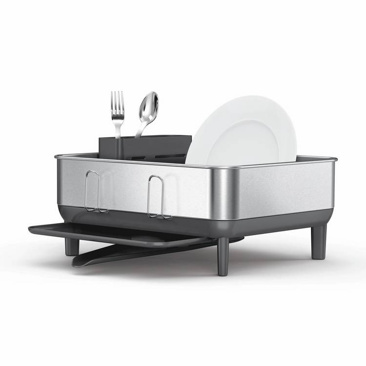 Simplehuman compact steel frame dish rack (British brand)