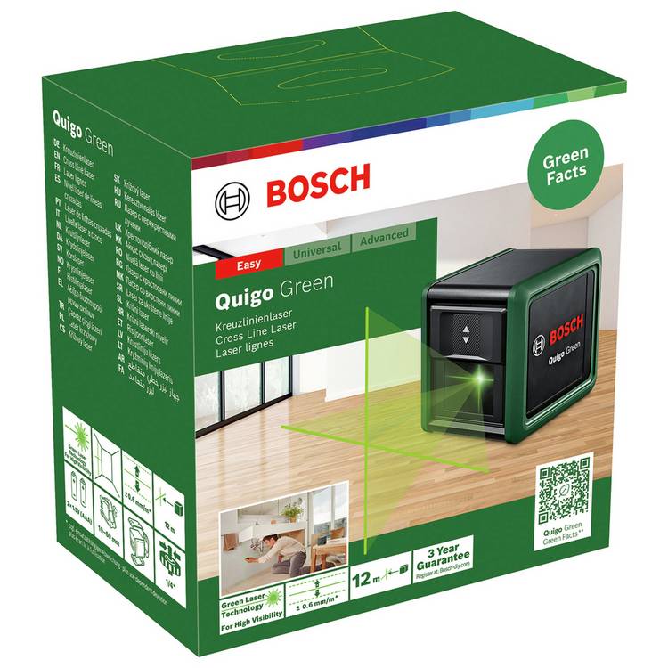 Bosch Quigo green cross line laser compact - British product