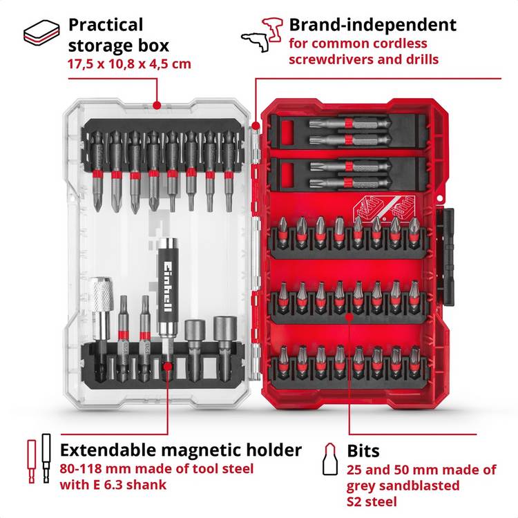 Einhell 42-piece bit set, UK version