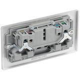 BG Nexus double switched socket brushed steel, imported from the UK