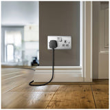 BG Nexus double switched socket brushed steel, imported from the UK