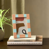 Habitat checkered mango wood photo frame 4x6, imported from the UK