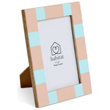 Habitat checkered mango wood photo frame 4x6, imported from the UK