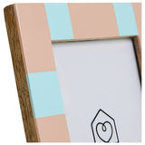 Habitat checkered mango wood photo frame 4x6, imported from the UK
