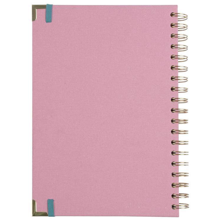 Habitat Country Linen B5 spiral-bound student planner in pink (British brand)
