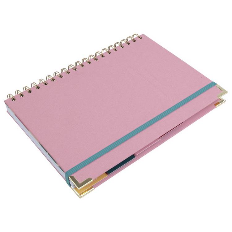 Habitat Country Linen B5 spiral-bound student planner in pink (British brand)