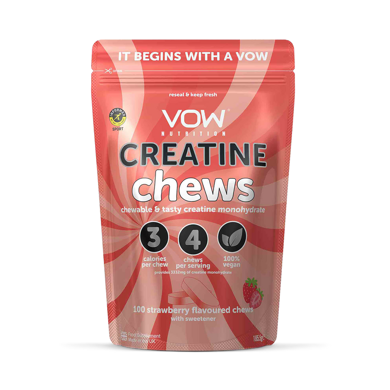 Vow Nutrition Creatine Chews Strawberry 100 Chews (British brand)