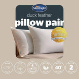 Silentnight duck feather pillows medium soft 2 pack, UK version