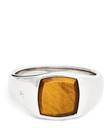 Harrods Tom Wood Rhodium-Plated Sterling Silver Kay Tiger Eye Ring- Buy online at McGrocer