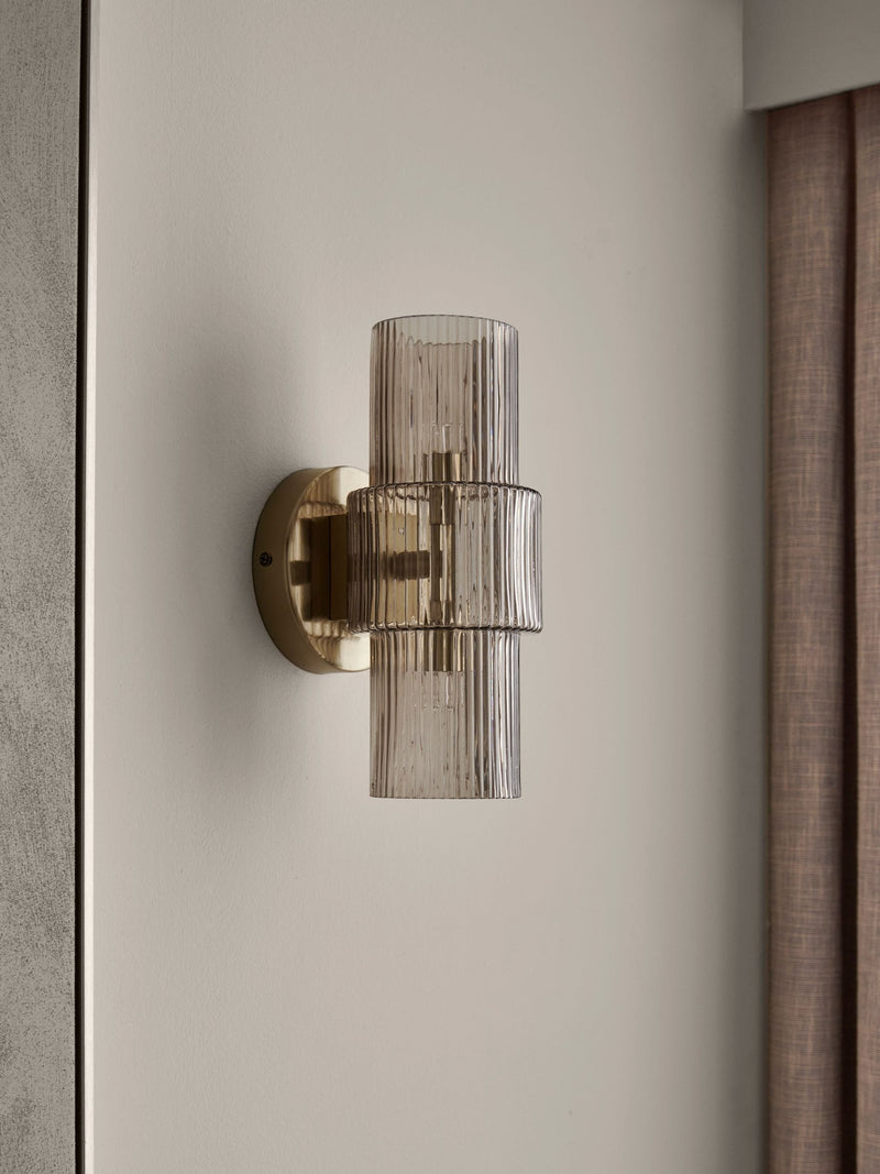 Lipsy gold ribbed glass wall light (British brand)