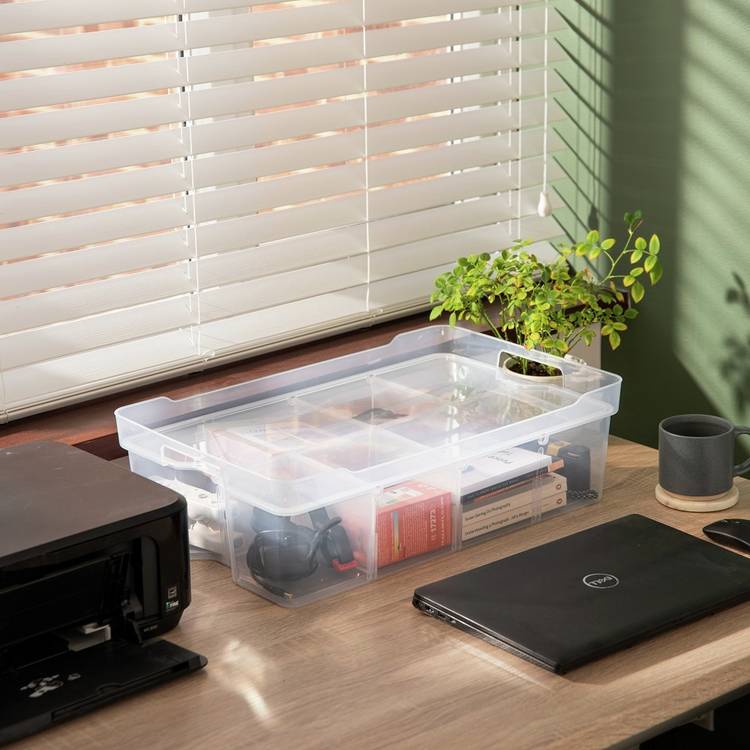 Strata 25L clear storage box (British brand)