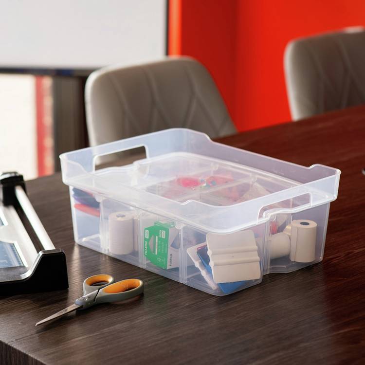 Strata 25L clear storage box (British brand)