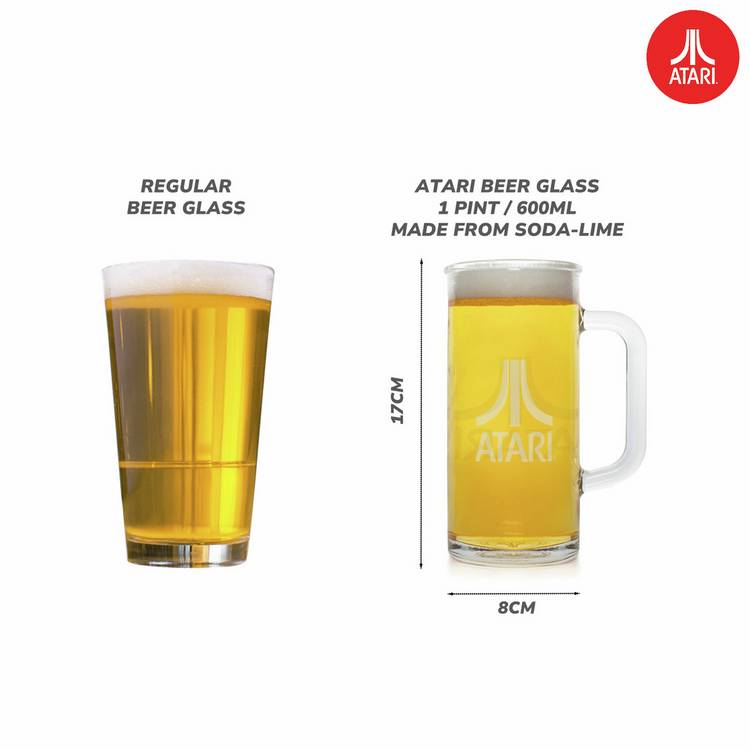 Atari beer pint glass 600ml - British product
