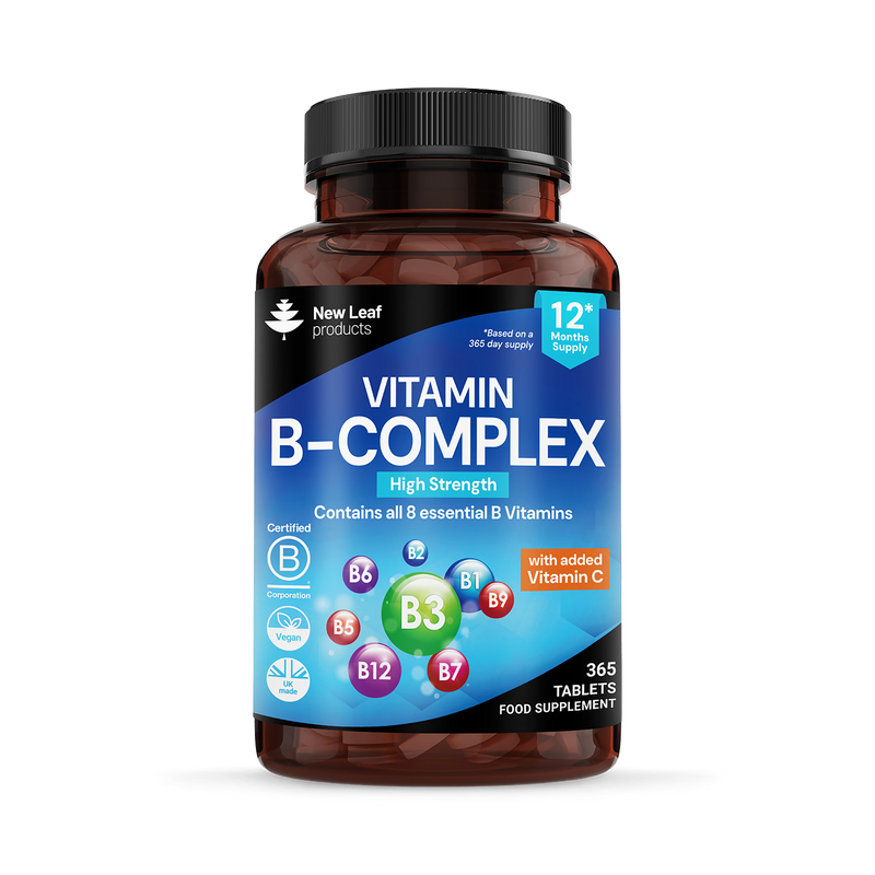 New Leaf B-Complex 365 tablets, imported from the UK