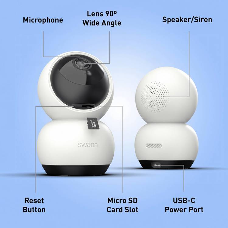 Swann EVO 2K Pan & Tilt indoor security camera - British product