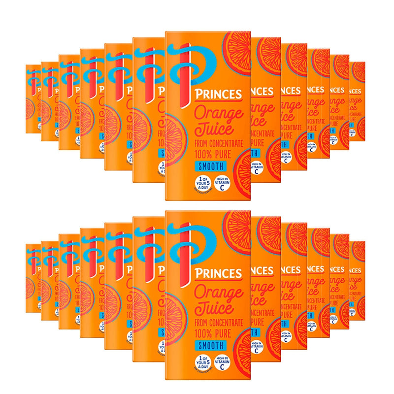 Princes orange juice 200ml cartons - British product