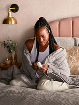 Next Silentnight Grey Teddy Luxury Heated Supersoft Fleece Blanket Throw 120 x 160cm- Buy online at McGrocer