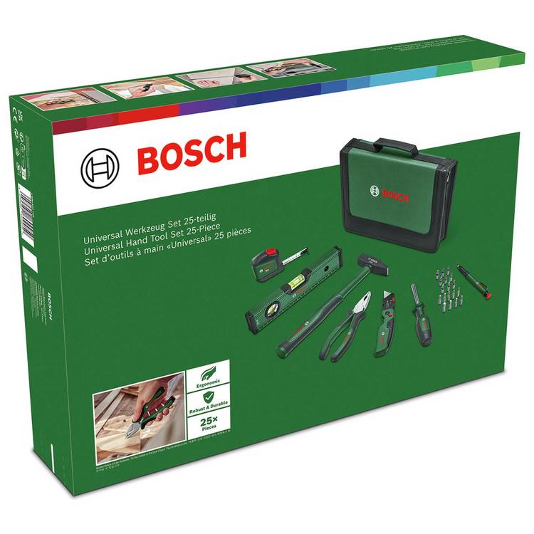 Bosch hand tool set 25-piece, UK version