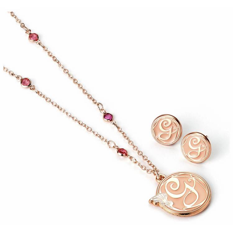 Wicked Glinda rose gold-tone necklace and earrings set, UK version