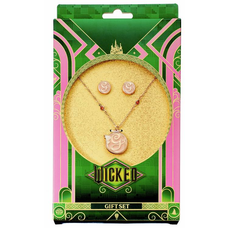 Wicked Glinda rose gold-tone necklace and earrings set, UK version