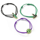Wicked Elphaba friendship bracelet set with charms, adjustable cord, imported from the UK