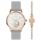 Radley watch bracelet set grey leather strap, imported from the UK
