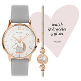 Radley watch bracelet set grey leather strap, imported from the UK