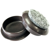Felt Gard brown castor cups 44mm, imported from the UK