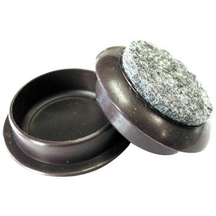 Felt Gard brown castor cups 44mm, imported from the UK