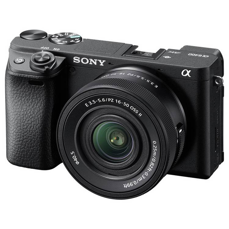 Sony A6400 APS-C mirrorless camera with 16-50mm lens (British brand)