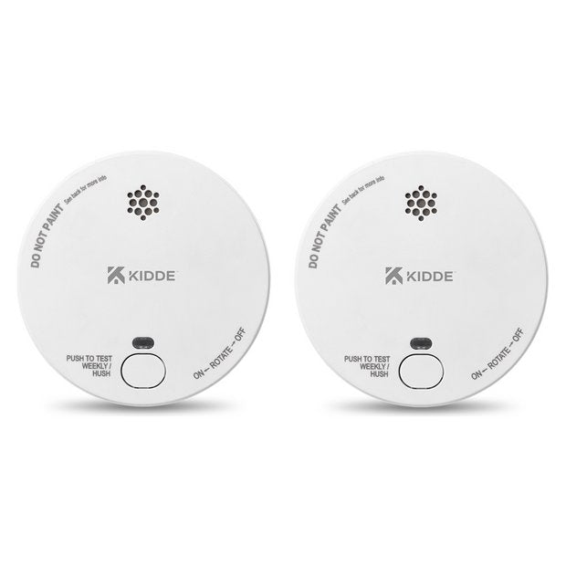 Kidde smoke alarm twin pack with optical sensor, imported from the UK