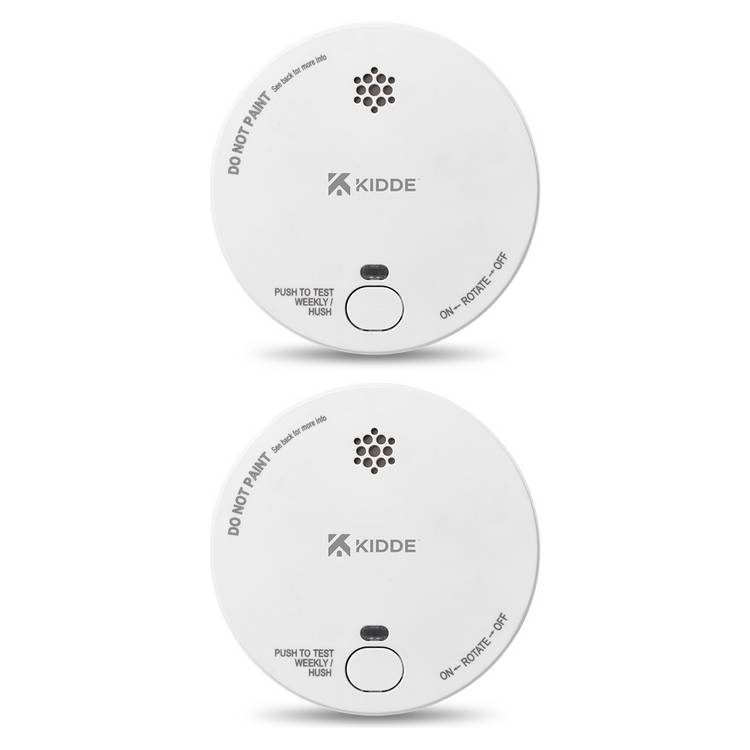 Kidde smoke alarm twin pack with optical sensor, imported from the UK