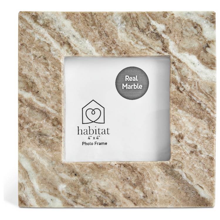 Habitat natural marble picture frame 4x4 inch, imported from the UK