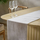 Habitat reversible table runner grey velvet cotton 220cm (British brand)