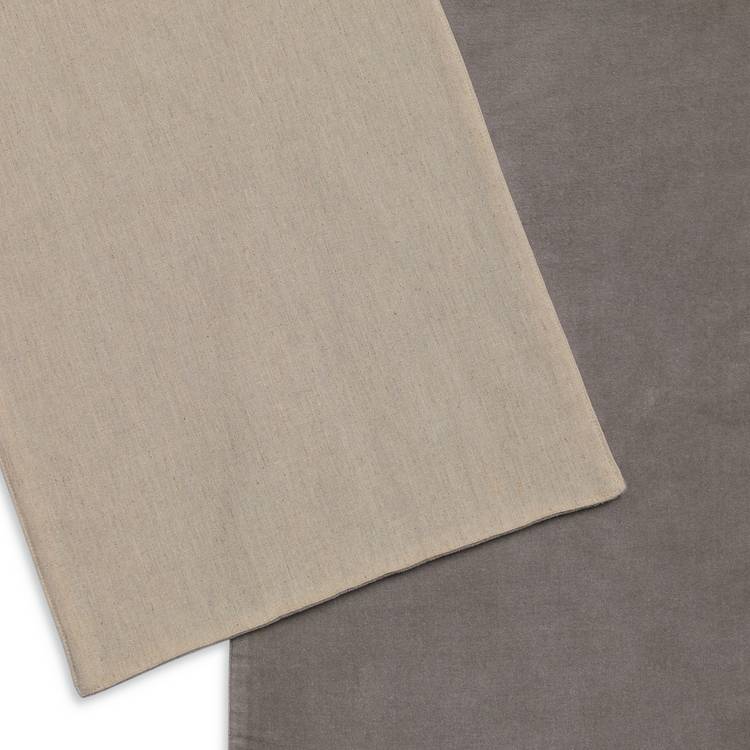 Habitat reversible table runner grey velvet cotton 220cm (British brand)