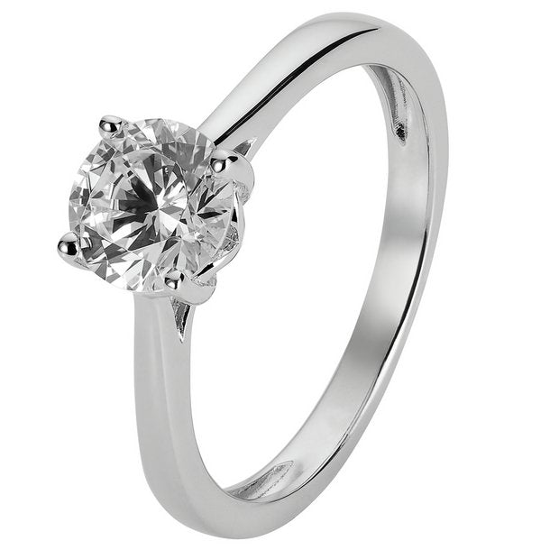 Revere sterling silver cubic zirconia engagement ring, imported from the UK