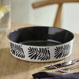 Habitat stoneware pasta bowls 4 piece leaf pattern 22cm - British product