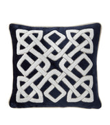 Harrods Yves Delorme Entrelac Marine Square Cushion Cover 45cm x 45cm- Buy online at McGrocer