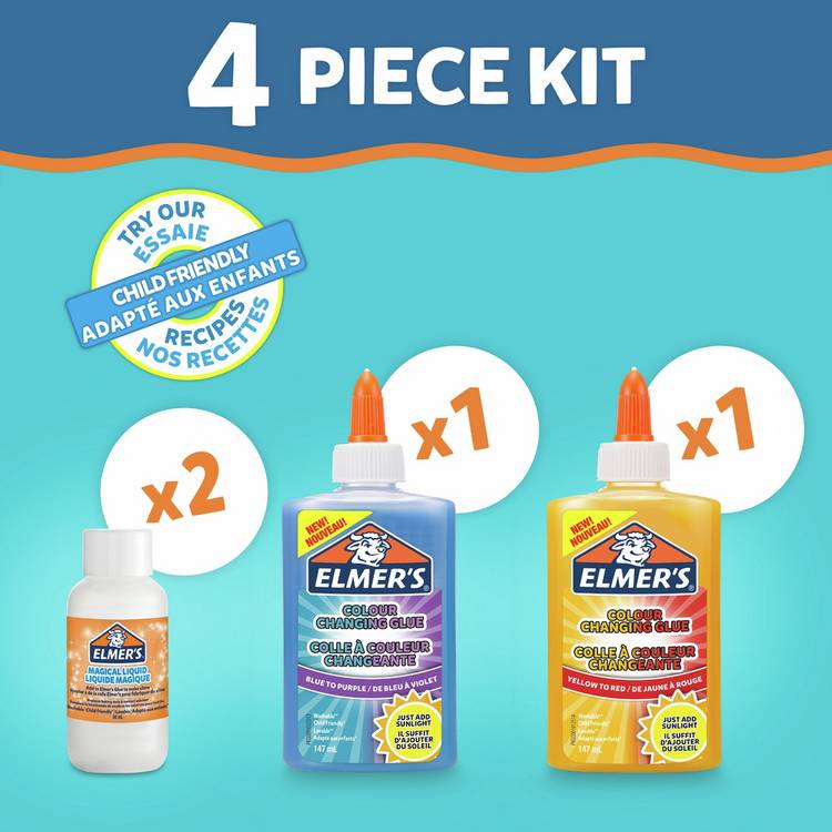Elmer's colour changing slime kit with glue and activator, UK version