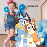 Star Cutouts Bluey and Bingo cardboard cutout life-size, imported from the UK