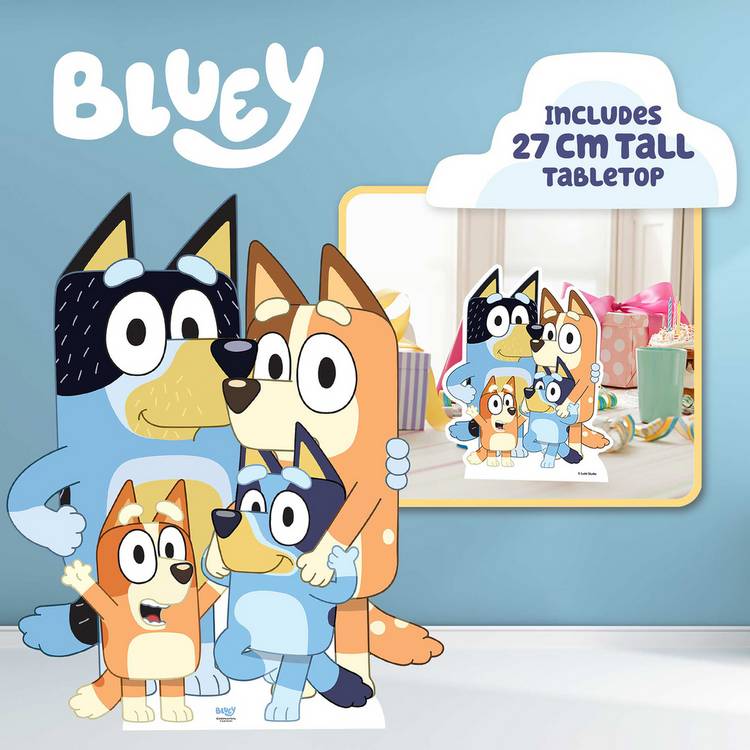 Bluey Heeler Family cardboard cutout - British product