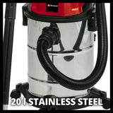 Einhell wet dry vacuum cleaner 20L 1250W (British brand)